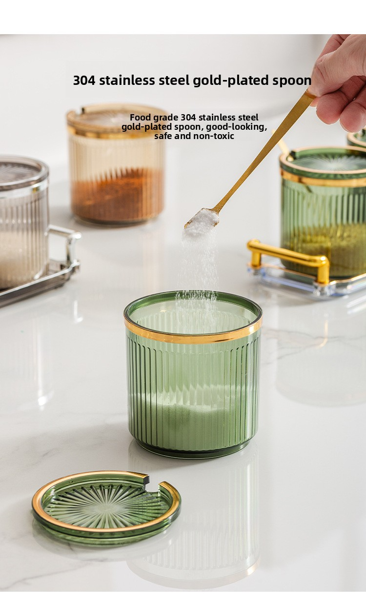 5-in-1-Gewürz-Organizer-Set – stapelbare Gewürzbehälter für die Küche mit Löffel (luftdichte Deckel, transparentes Design, platzsparend)_voghion.com