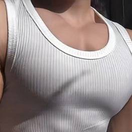 Ärmelloses Workout-Tanktop für Herren – Muscle Fit, geripptes Design, atmungsaktiv und dehnbar (M-4XL, Schwarz/Weiß)_voghion.com