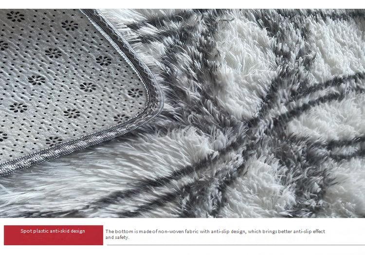 Alfombra de poliéster con estampado geométrico nórdico: suave, antideslizante y redonda para sala de estar, lavable y resistente a la decoloración (varios tamaños y colores)._voghion.com