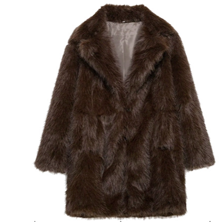 Gemütlicher Sherpa-Fleecemantel für Damen – Lange Winterjacke aus Kunstpelz mit Stehkragen und Taschen (S/M/L, mehrere Farben)_voghion.com