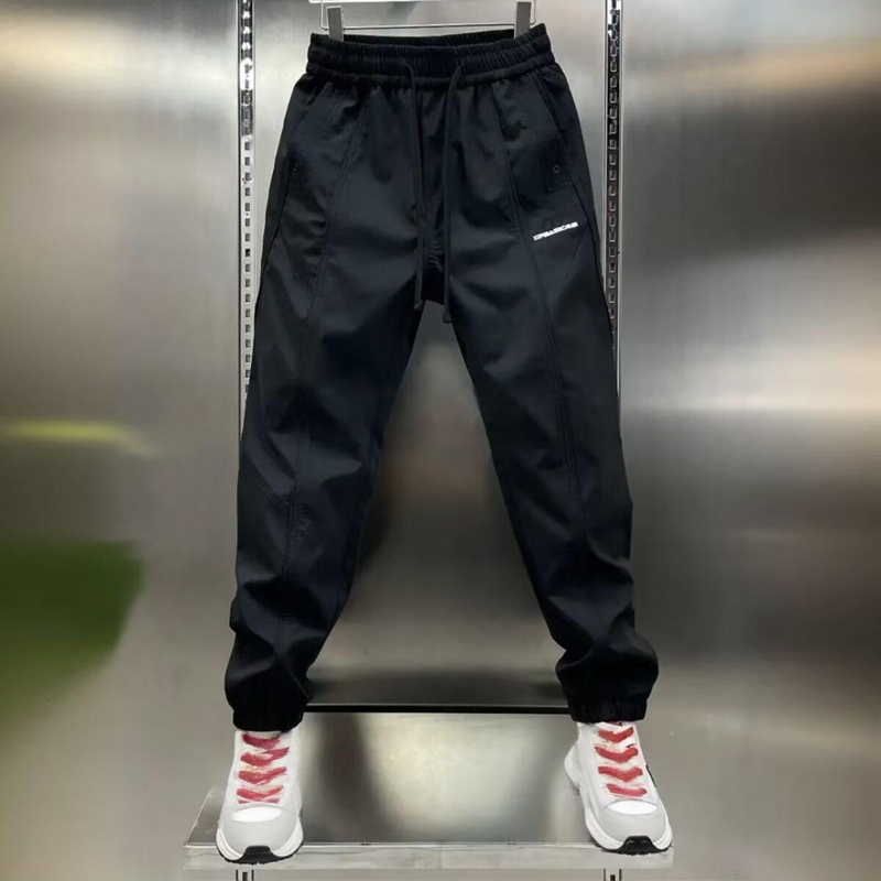Men's Clothing Stylish Jogger Pants With Contrast Stitching, Relaxed Fit, Lightweight & Breathable Cotton Blend, Elastic Cuffs, Available In Grey_voghion.com