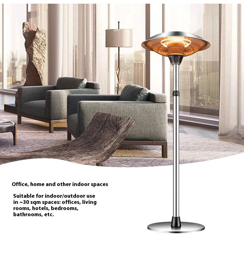 Outdoor Umbrella Heater – Carbon Fiber Heating, 2200W/3000W Adjustable, IPX4 Waterproof, Silent Operation (36dB), Tip-Over Protection_voghion.com