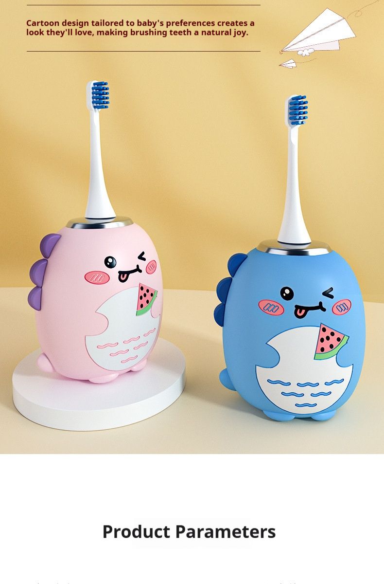 Cartoon Little Dinosaur U Shaped Children's Electric Toothbrush 3 6 12 Years Old With Toothpaste Rechargeable Waterproof Sonic Baby Toothbrush_voghion.com