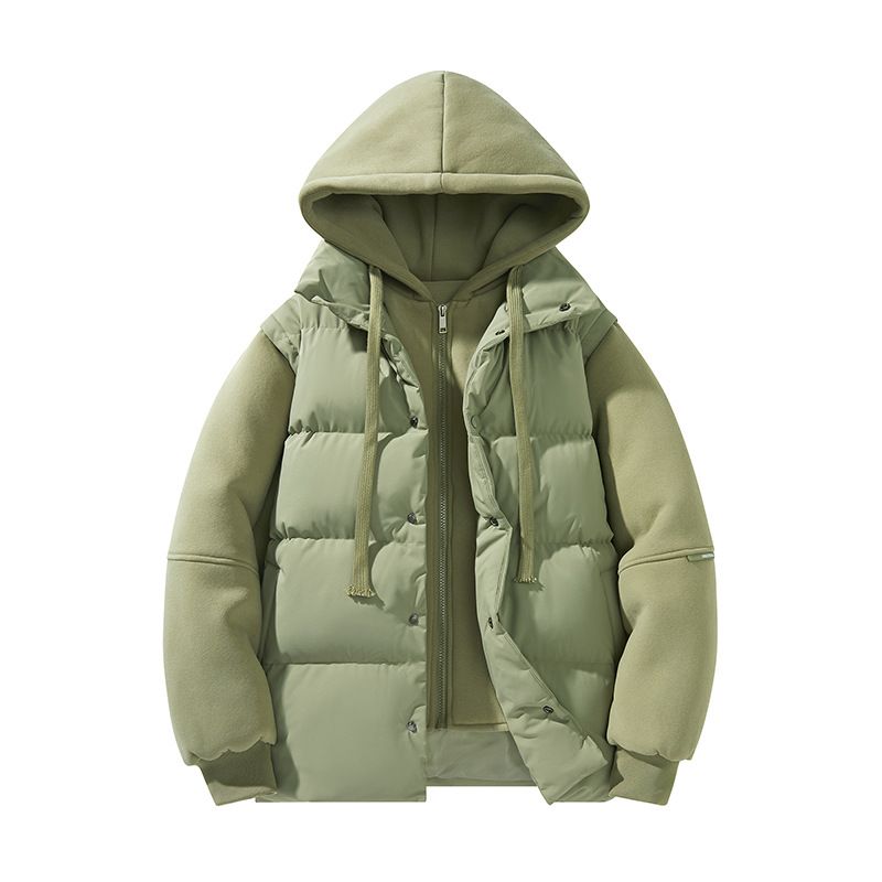 Unisex Hooded Puffer Jacket – Winter-Ready Lightweight Coat With Zip Pockets (Black/Army Green/Olive, S-4XL)_voghion.com