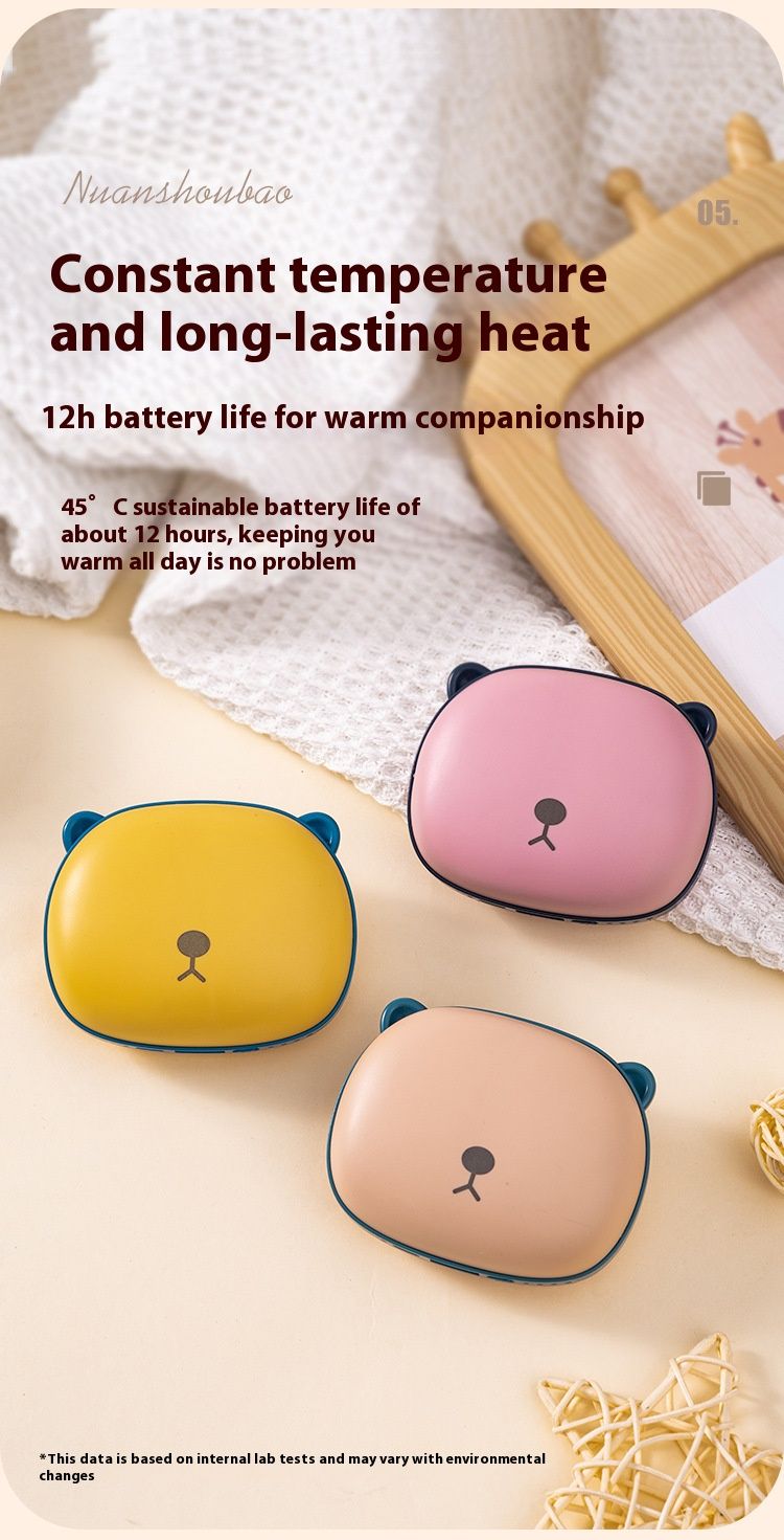 Mini scaldamani ricaricabile tramite USB - Cuscinetto riscaldante morbido portatile con batteria integrata (giallo limone, beige classico, rosa cannella, blu oceano)_voghion.com
