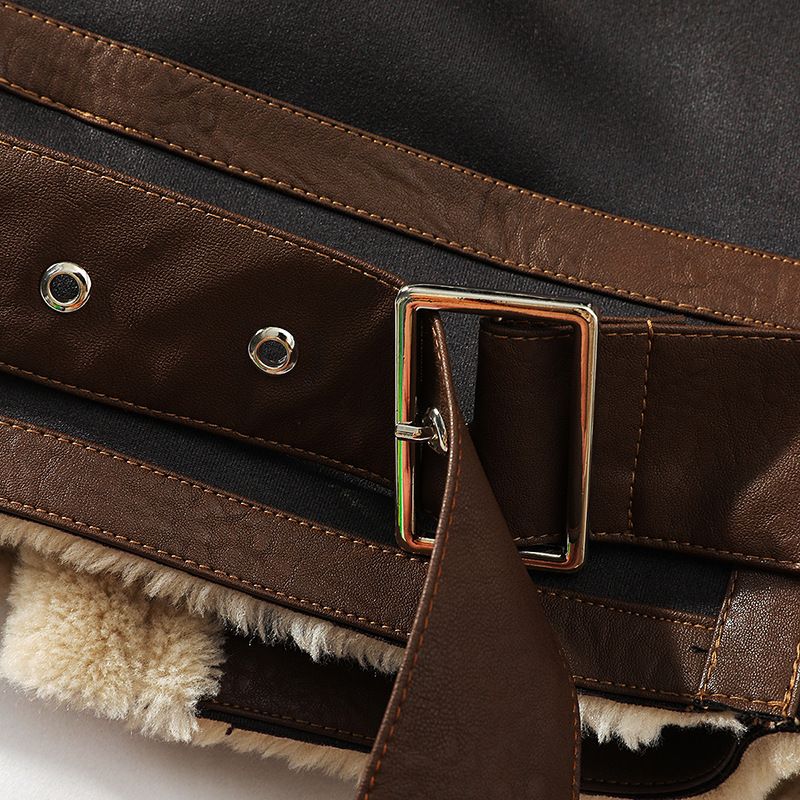 Giacca invernale da uomo in pelliccia sintetica con fodera in pile – vestibilità comoda, collo alto (marrone scuro, M-5XL)_voghion.com