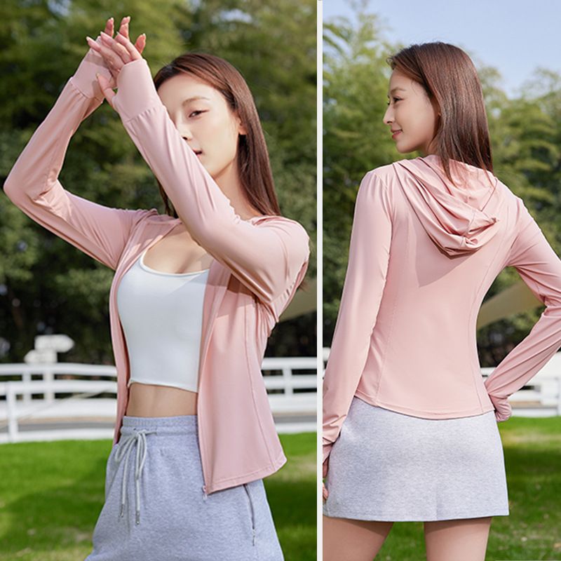 Giacca da donna slim fit con protezione solare UPF50+ – Felpa estiva leggera e traspirante con cappuccio per escursionismo, ciclismo e viaggi (S/M/L, vari colori)_voghion.com