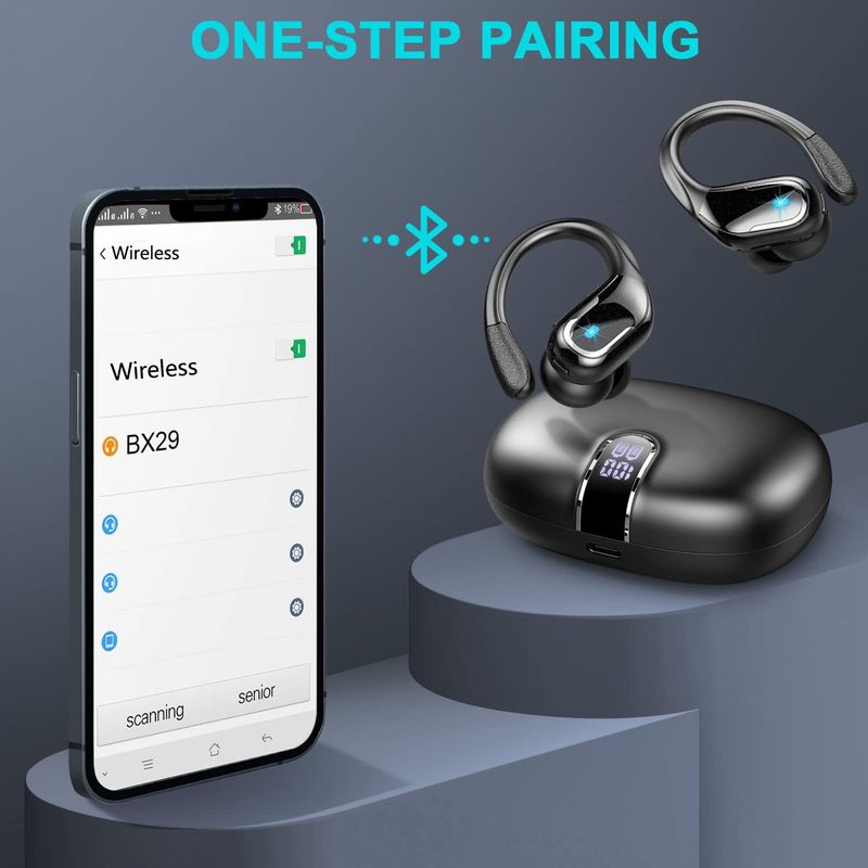 Căști wireless, căști intraauriculare wireless pentru alergare cu microfon ENC cu anulare a zgomotului, căști cu bas 3D, apeluri clare, anulare a zgomotului - Serviciu/Timp liber_voghion.com