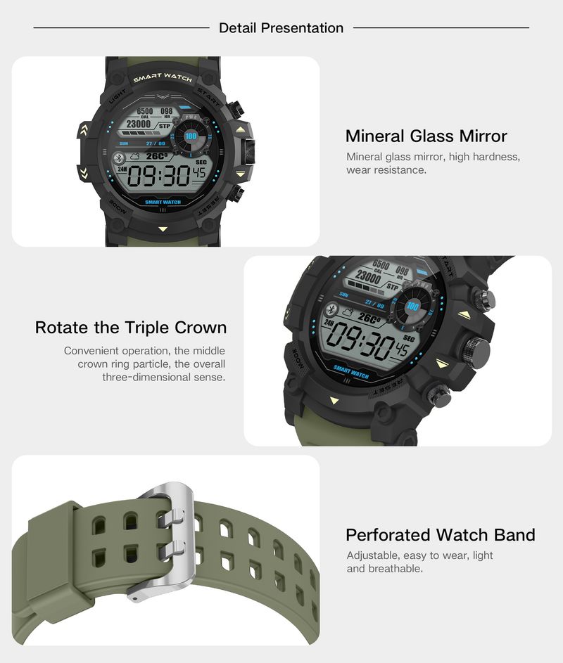 Montre connectée Bluetooth pour homme, avec appels, oxygène sanguin, fréquence cardiaque, surveillance du sommeil et de la santé_voghion.com