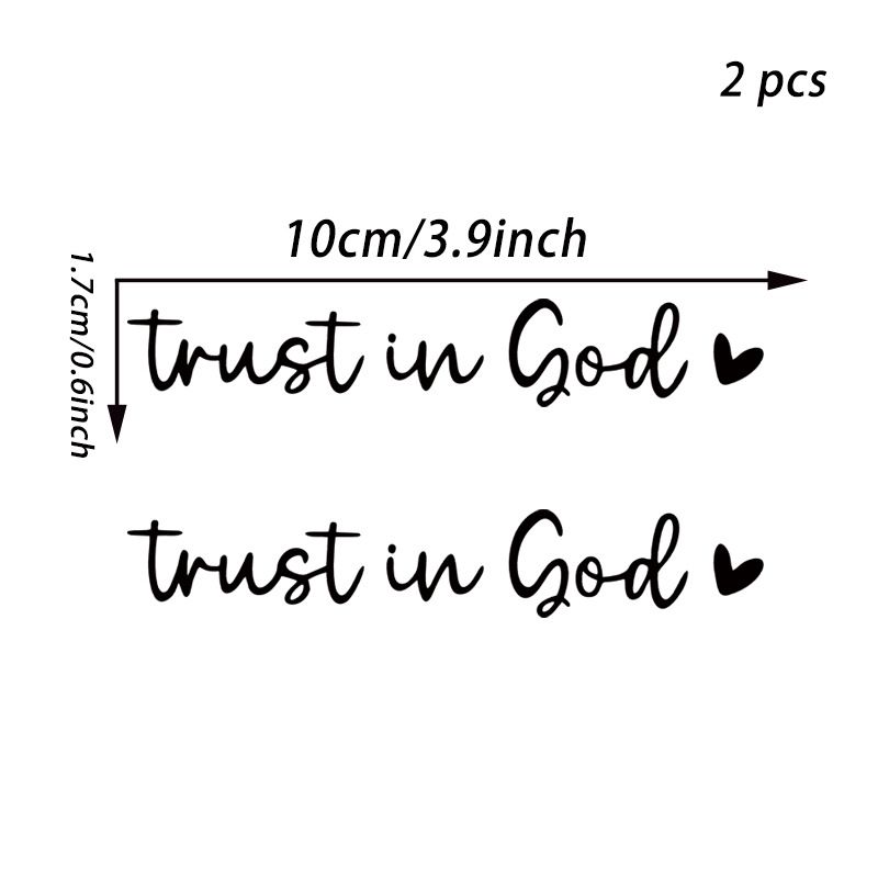 2-pakning Trust in God bilspeil sminkespeil liv dekorasjon klistremerker_voghion.com