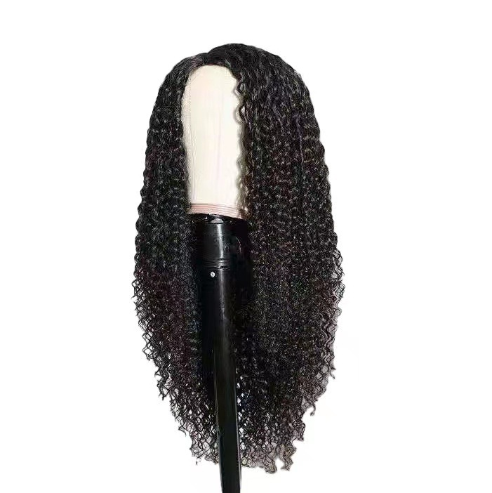 Afro Curly Wig For Women – Long Synthetic Heat-Resistant Hair – Adjustable Middle Part Or Bangs (Black, Dark Brown, Light Brown)_voghion.com
