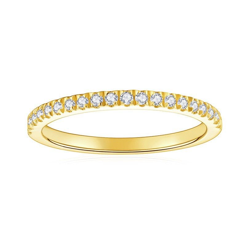 Stapelbare ringset met Moissanite van 18 karaat verguld sterlingzilver (S925) voor dames, elegante geometrische minimalistische sieraden in wit/geel (Amerikaanse maat 5-9)_voghion.com