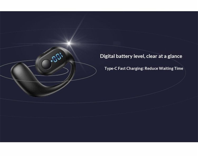 F1 Bluetooth Earphones Open Digital Display Non-In-Ear Long Battery Life Ear Hook Wireless Sports Style_voghion.com