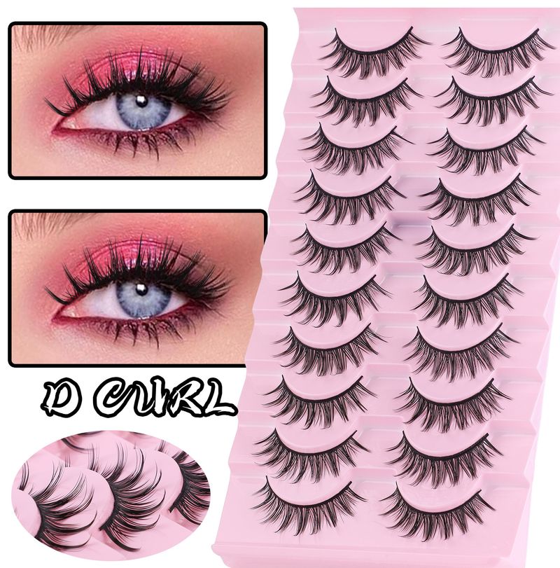 False Eyelashes 10 Pairs Of Natural False Eyelashes Simulation Style Daily Makeup Wearing Eyelashes_voghion.com