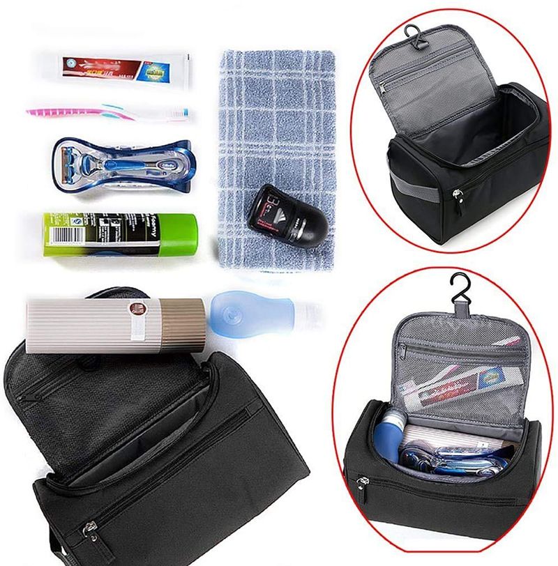 Large Capacity Toiletries Storage Bag Lazy Makeup Bag Multi Function Hook Storage Waterproof Zipper_voghion.com