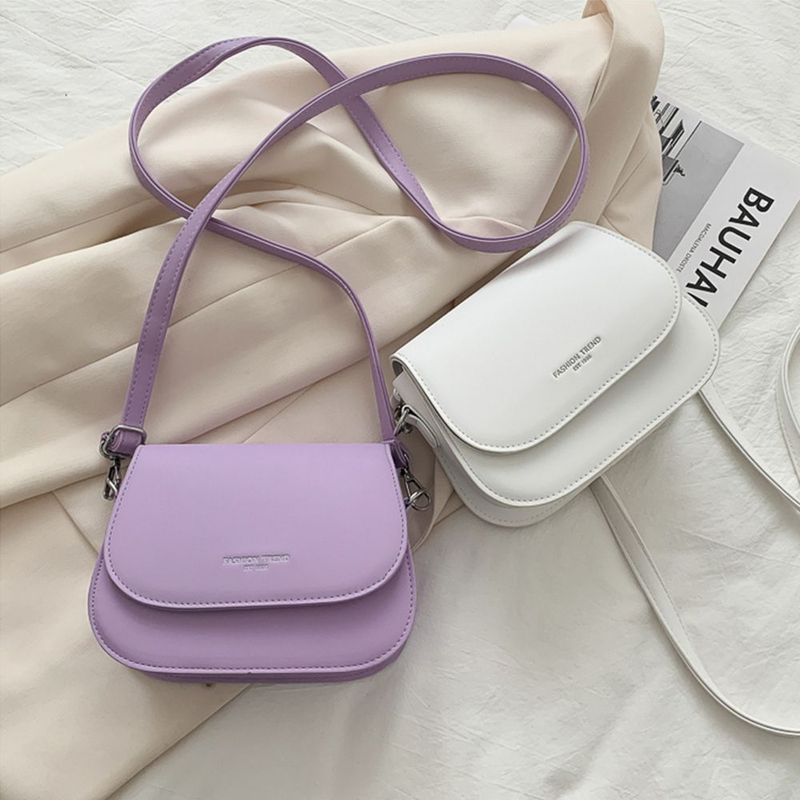 Borsa a tracolla alla moda da donna in pelle PU, semplice, tinta unita, con patta, borse a mano alla moda_voghion.com