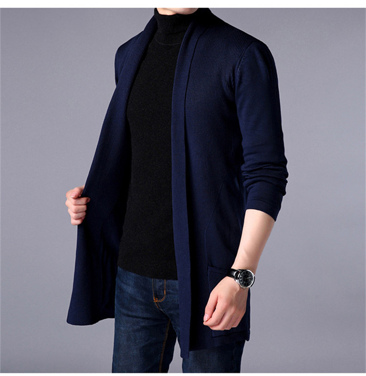 Lange Strickjacke für Herren – Übergroßer Taschenpullover | Minimalistischer Mantel für alle Jahreszeiten_voghion.com