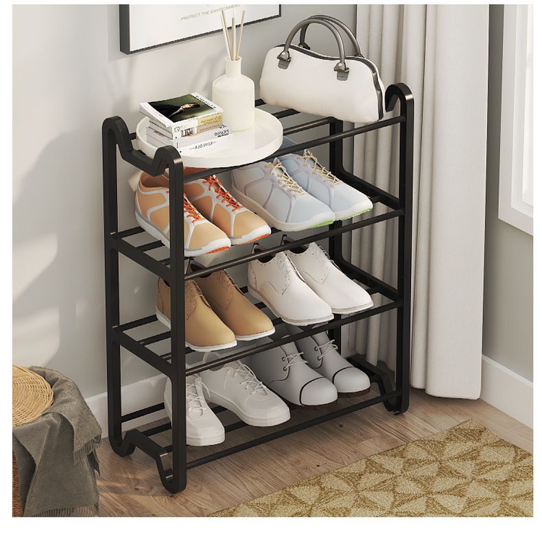 4 līmeņu piekarināms apavu plaukts, kas ietaupa vietu virs durvīm, kopmītņu tipa dzīvokļa elpojošs tērauda rāmis_voghion.com