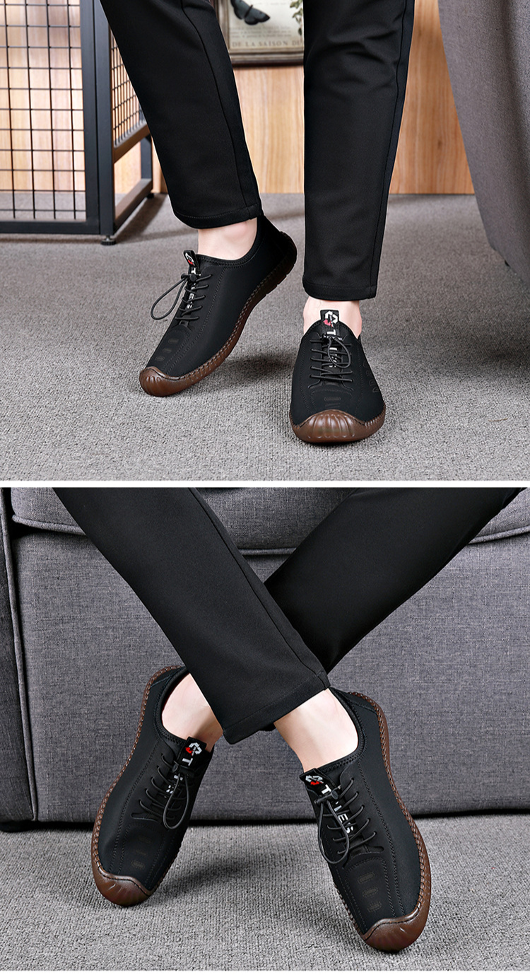 Lanzamiento de otoño de nuevos zapatos casuales hechos a mano, de suela suave de cuero para hombres, zapatos Le Fu_voghion.com