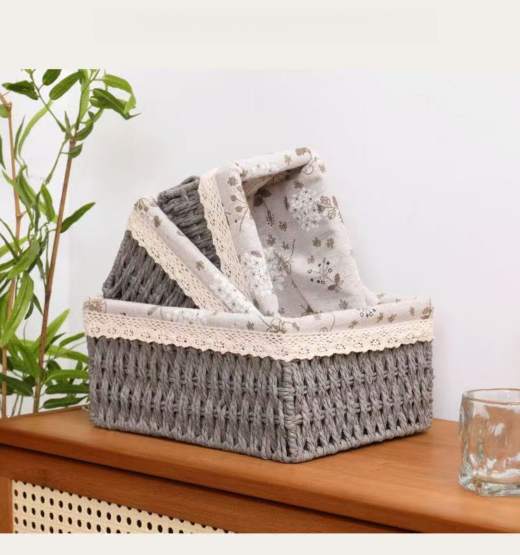 Storage Box, Desktop Cosmetics, Snacks, Miscellaneous Items, Coffee Table, Toys, Keys, Woven Storage, Living Room_voghion.com