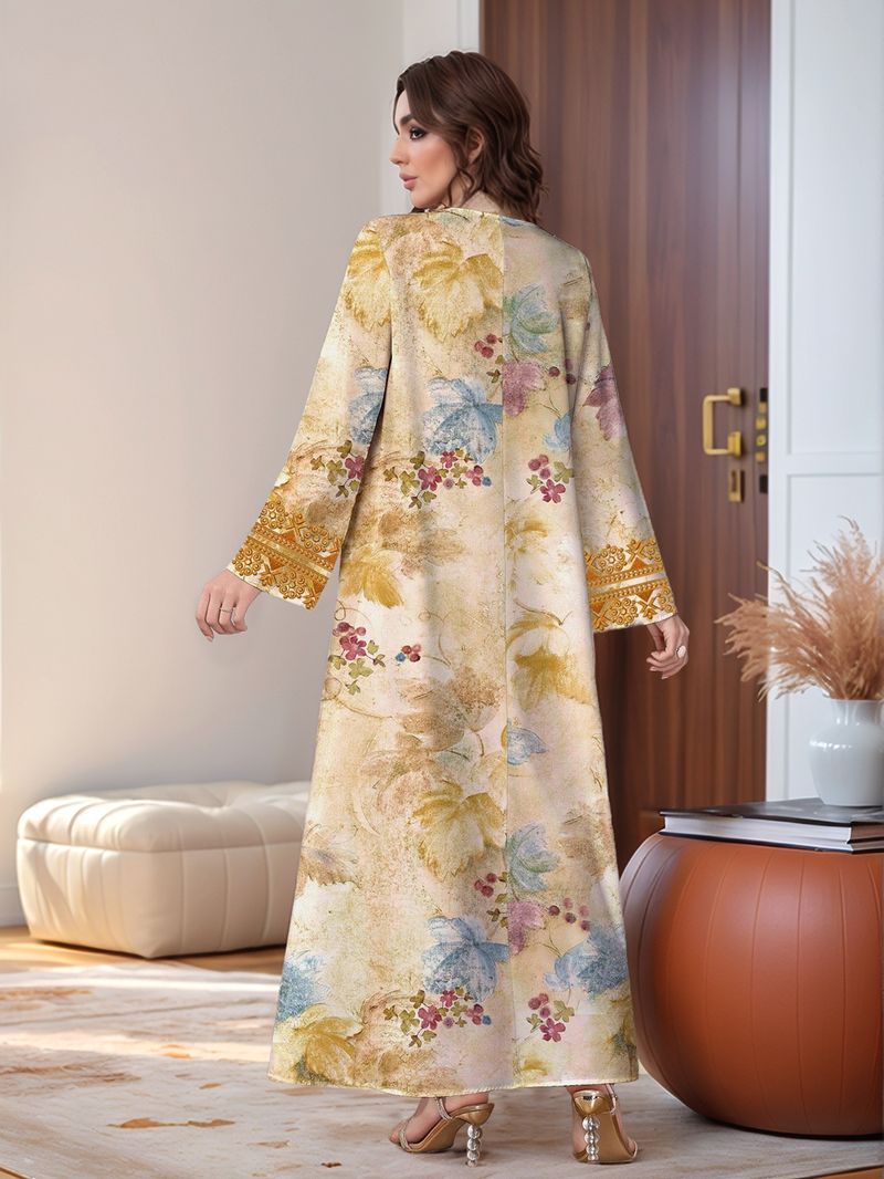 Women's Clothing Positioning Printing Long Sleeved Dress_voghion.com
