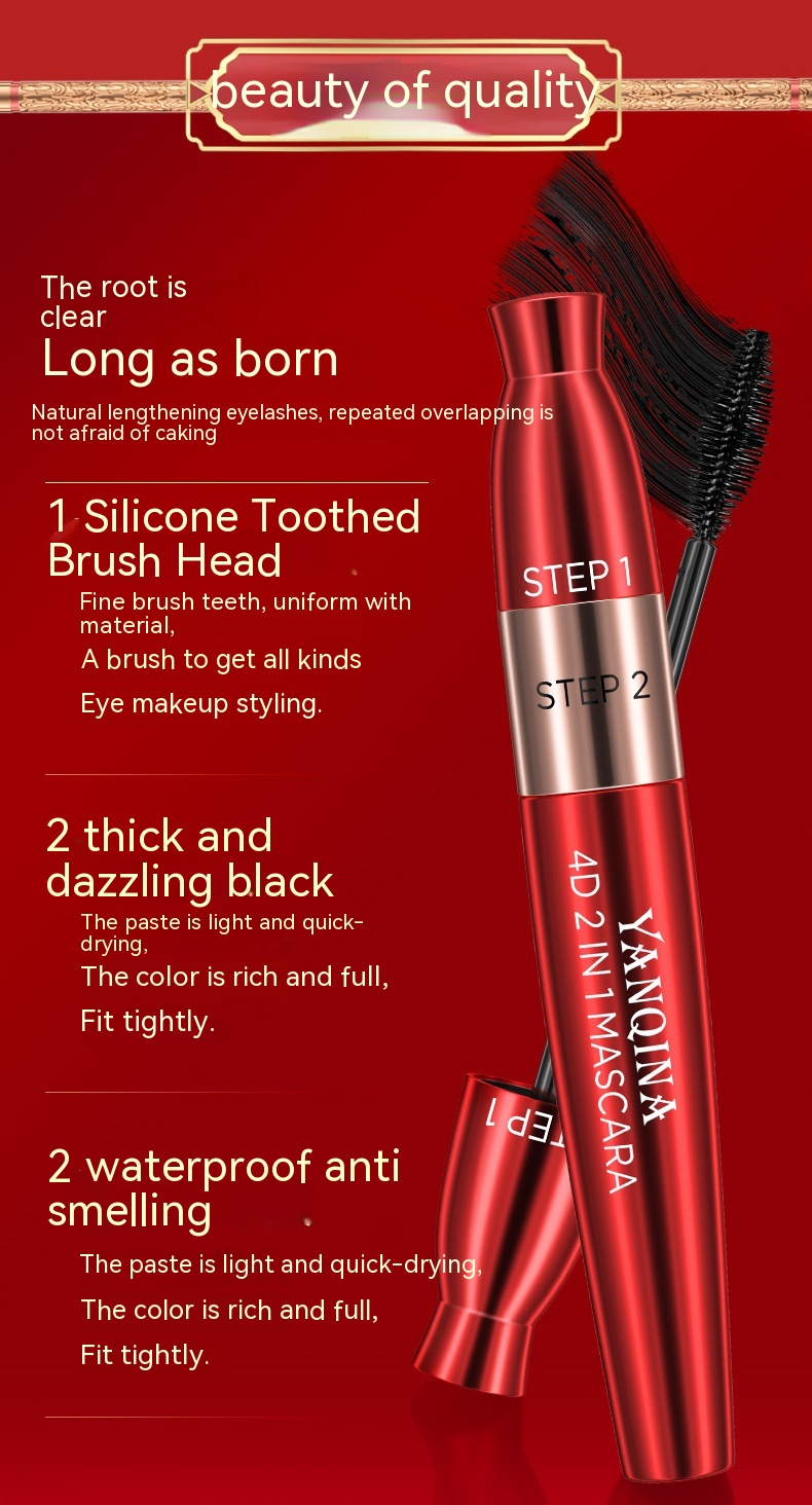 YANQINA Slank dik oogschaduw zwart, waterdicht, zweetbestendig, vlekbestendig, rekbaar, krult op, houdt make-up vast en heeft een heldere_voghion.com