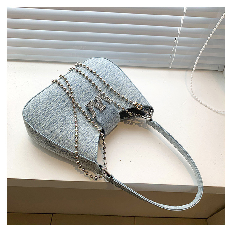 Factory Wholesale 2023 New Homeless Bag Women's Single Shoulder Messenger bag Crescent handbag rhinestone buckle armpit bag_voghion.com