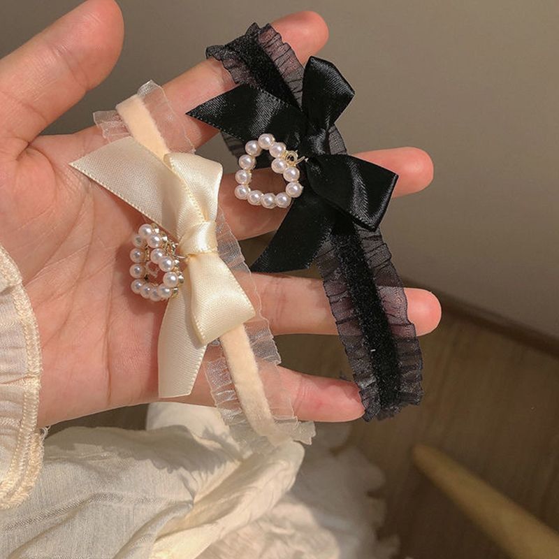 Ready Stock Damen Niedliches Halsband Lolitas Handgefertigt Vintage Spitze Herz Choker Für Frauen Gothic Schleife Knoten Halskette Mädchen Uniform_voghion.com