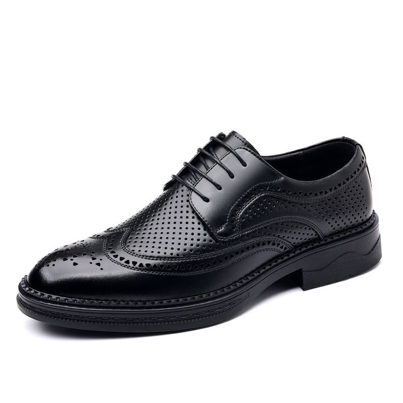 Scarpe da sposa brogue in stile britannico, adatte a tutte le stagioni, da uomo, in pelle, estive, 2025, formali, casual._voghion.com