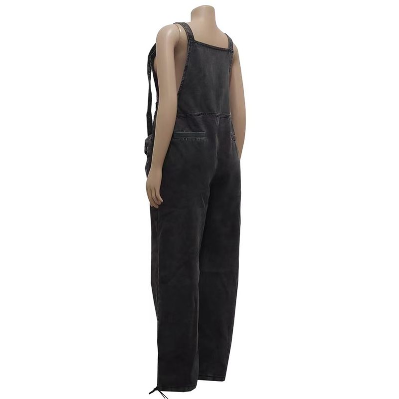 Abbigliamento da donna Moda All Match Salopette larga in denim a gamba larga_voghion.com