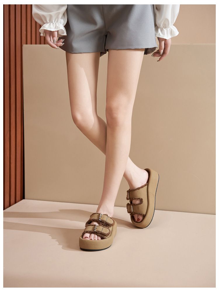 SH213-42025 Herbst und Winter Neue Casual Fashion Non-Slip Soft Bottom Pelzigen Schuhe für Frauen_voghion.com
