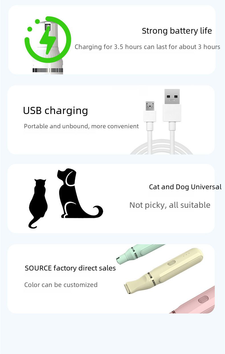 Pet Shaver 4-in-1 suit dog electric clipper pedicure hair clipper cat electric nail grinder_voghion.com