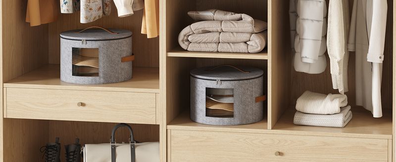 Caixa organizadora para chapéus de feltro - organizadora dobrável e espaçosa para bonés, roupas e brinquedos (multiuso, design dobrável, uso doméstico e no escritório)_voghion.com