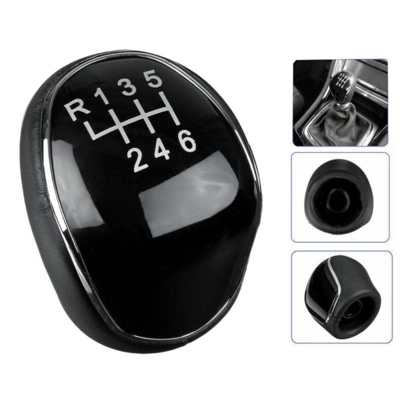 Car Black Leather Gear Shift Knob Headball For Ford Transit Connect Tourneo Custom S-Max Galaxy Kuga Focus 3 2_voghion.com