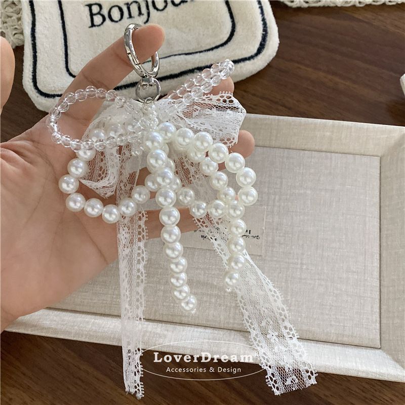 Piese și accesorii pentru genți, design de nișă, pandantiv cu fundă din dantelă perlată, la modă, de înaltă calitate, cu textură, breloc auto pentru geantă, pandantiv_voghion.com