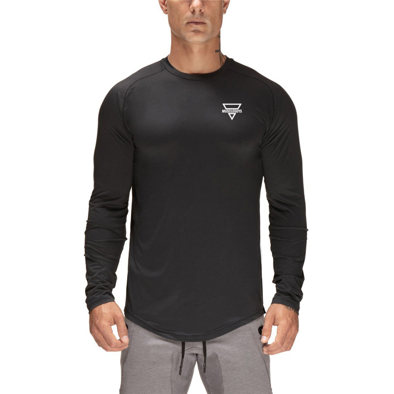 Fitne Long leeved Mucle Men' Tight Fit Brother T-hirt Quick drying Meh Sport Top Compreion Training GYM_voghion.com