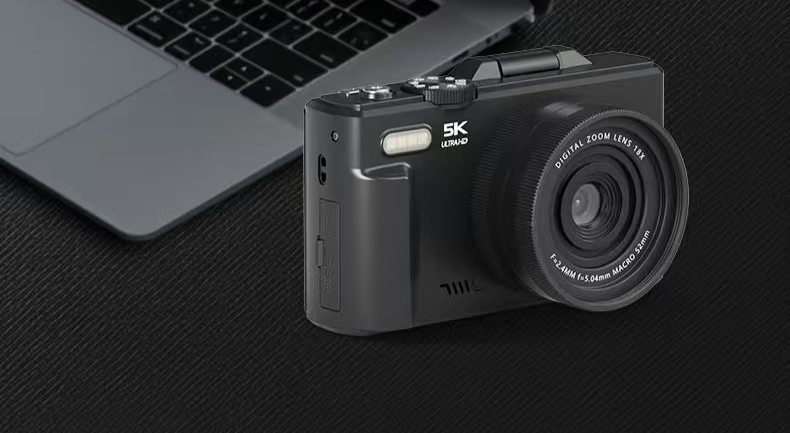 Cámara de vídeo digital CCD sin espejo para estudiantes, 5K HD, para viajes, pantalla abatible, conexión directa por WIFI_voghion.com