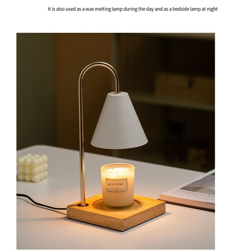 Lampada per aromaterapia lampada a cera olio essenziale candela fusa lampada camera da letto comodino luce notturna in legno lampada da tavolo atmosfera_voghion.com