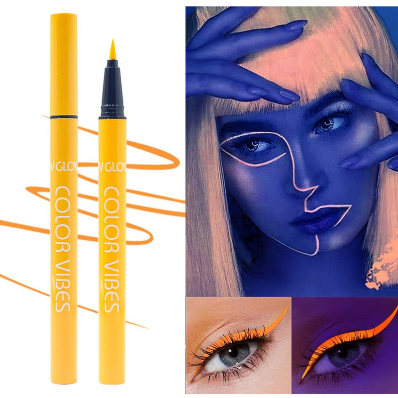 Eyeliner fluorescente colorato di Halloween, eyeliner liquido opaco e luminoso, pittura per il viso, impermeabile e resistente al sudore, lunga durata, asciugatura rapida_voghion.com