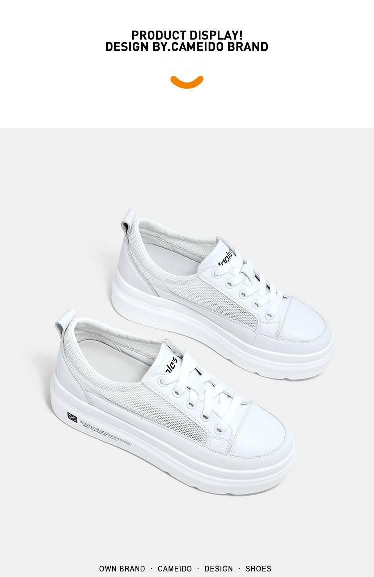 cameido Internet - Famous Thick - Soled White Sneakers For Women. These Versatile Shoes Feature A Breathable Mesh Upper_voghion.com