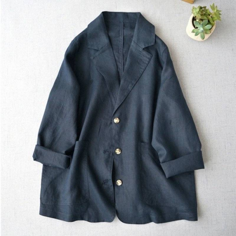 Women's Clothing Spring Loose Women's Clothing Simple Casual Versatile Linen Top_voghion.com