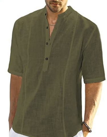 Abbigliamento da uomo, camicia casual comoda in lino, camicie a maniche lunghe_voghion.com