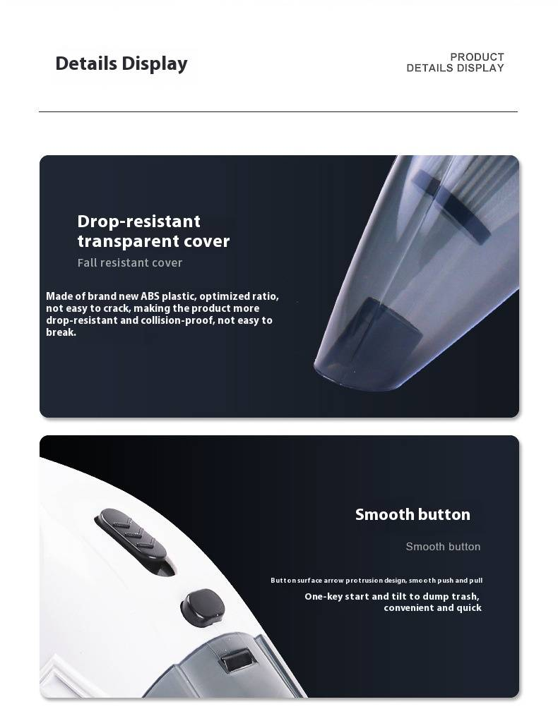 Portable Cordless Car Vacuum Cleaner - 3100Pa Strong Suction, Handheld Mini Vacuum For Auto Interior, USB Rechargeable, Lightweight & Compact_voghion.com