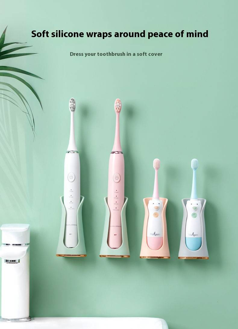 Aufbewahrungsregal für elektrische Zahnbürsten, stanzfreier Zahnbürstenhalter, Wandmontage, Waschzahnbürstenhalter, Badezimmer-Aufbewahrungsregal_voghion.com