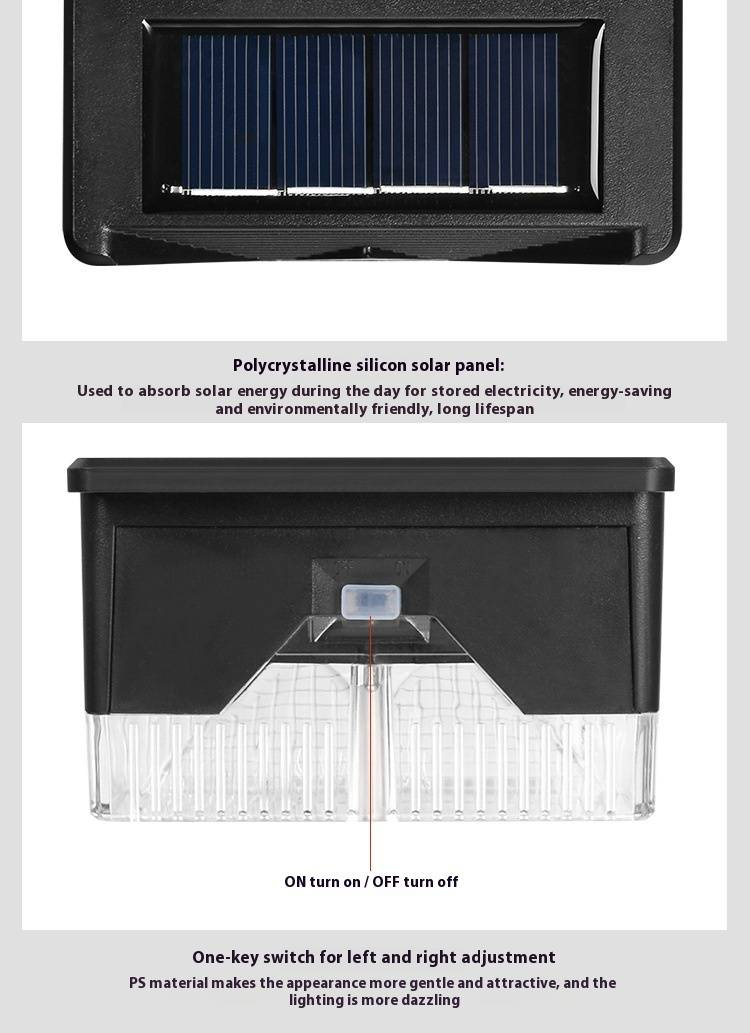 Luci solari per gradini, luci LED impermeabili per esterni, per giardino, recinzione, vialetto - Bianco caldo/Bianco freddo/Cambio colore_voghion.com