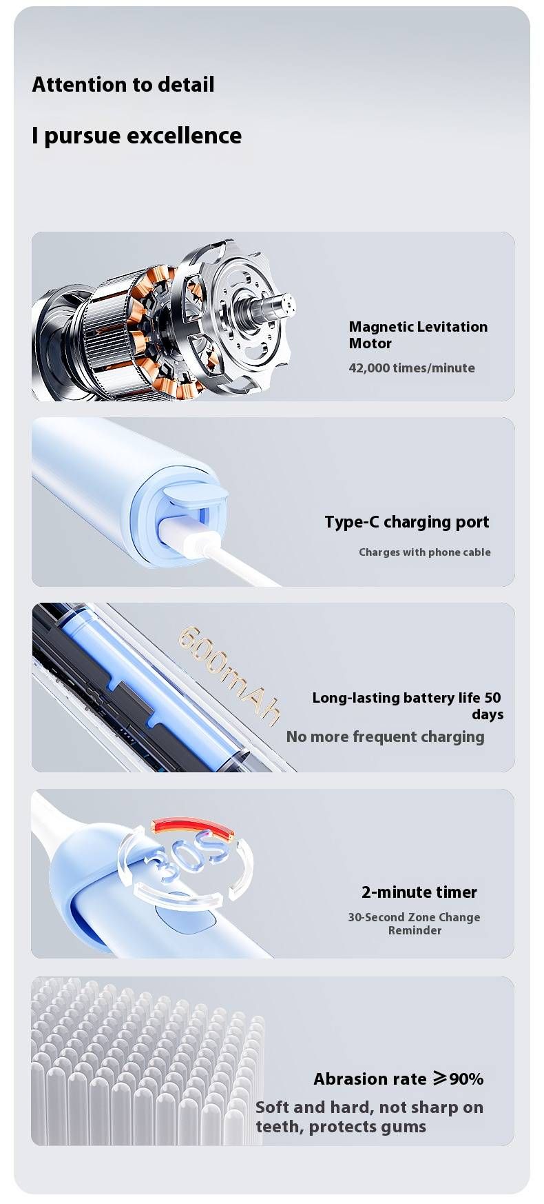 Cepillo de dientes eléctrico sónico inteligente para niños con esterilizador UV: motor de levitación magnética, más de 40 000 RPM, 3 modos, resistencia al agua IPX8, batería con más de 50 días de duración._voghion.com