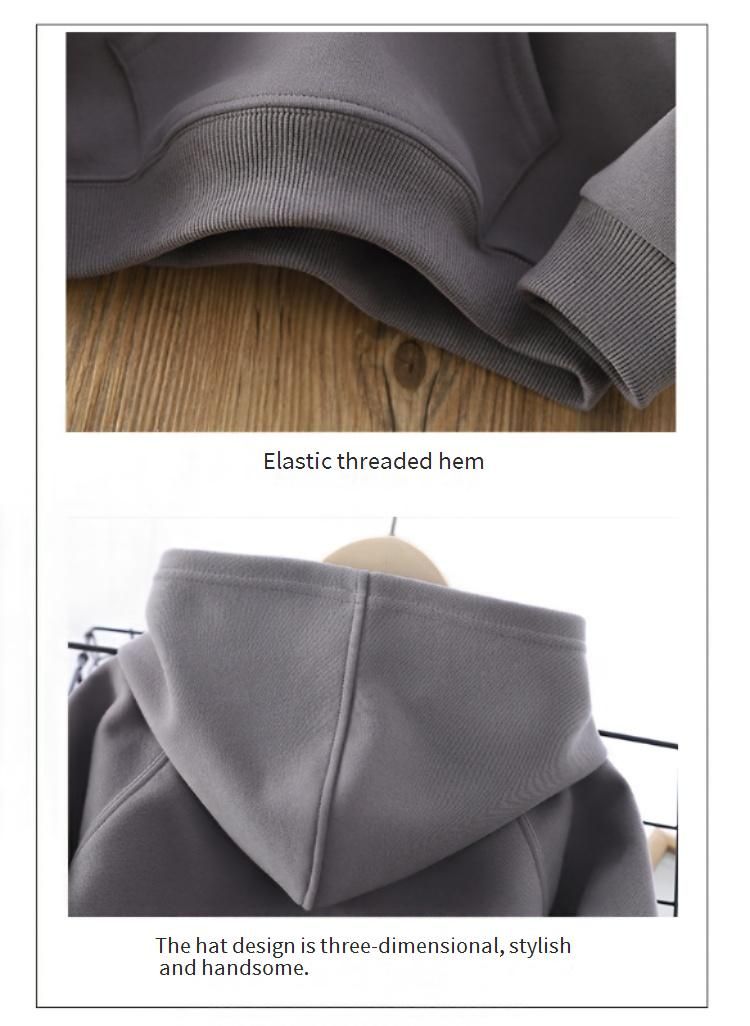 Soft Cotton Kids Hoodie With Embroidery - Unisex Long Sleeve Pullover For Boys & Girls (8+ Years, 110-170cm) - Minimalist Style_voghion.com