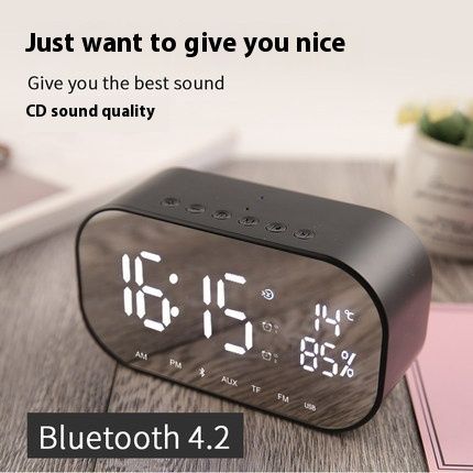 Haut-parleur d'affichage de réveil Yayunsha S2 à petite échelle, haut-parleur de chevet de bureau créatif sans fil Bluetooth basse_voghion.com