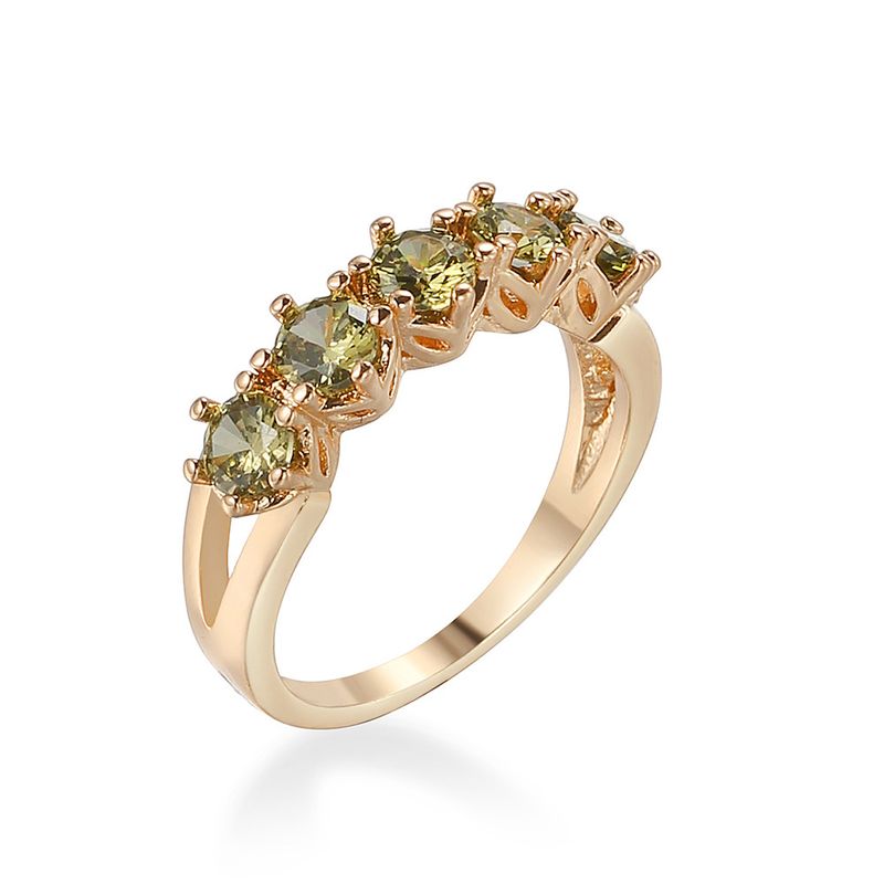 Frauen Zirkon Neue Stil Ring Eine Reihe Beliebte Hand Kreative Olive Grün Schmuck_voghion.com