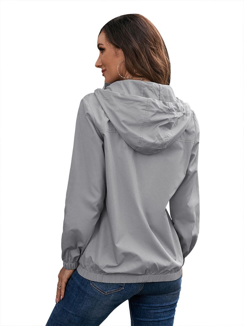 Damesregenjas met capuchon, buitensport, bergbeklimmen, kleding, windjack, waterdicht jack_voghion.com